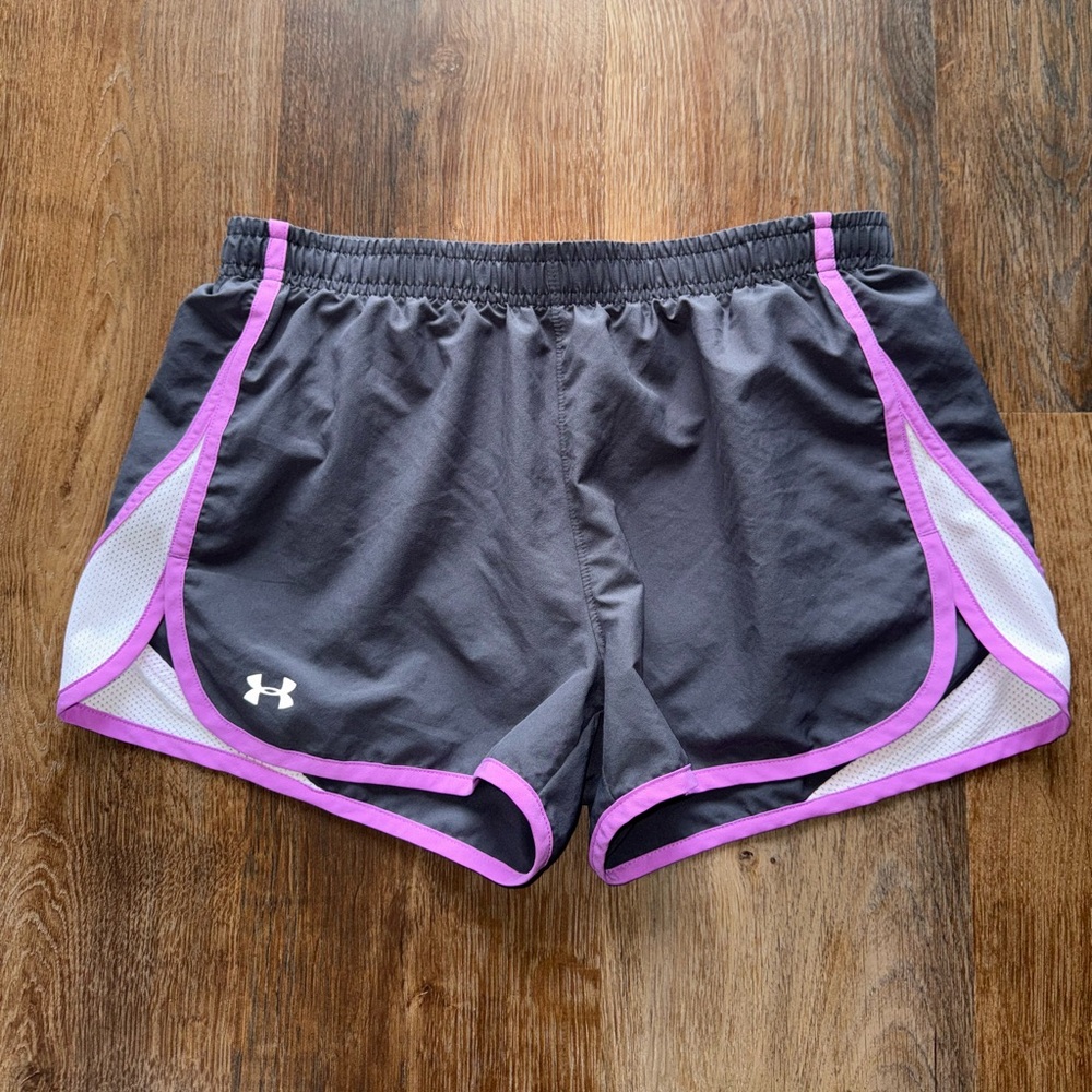 Under Armour Women's Gray and Purple Athletic Shorts